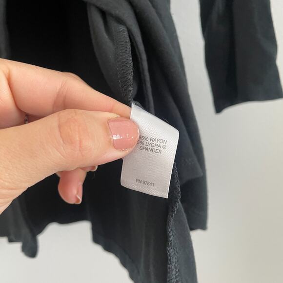 J. Jill Cardigan Womens L Petite Black Knit Jersey Wearever Collection Top - Picture 6 of 12